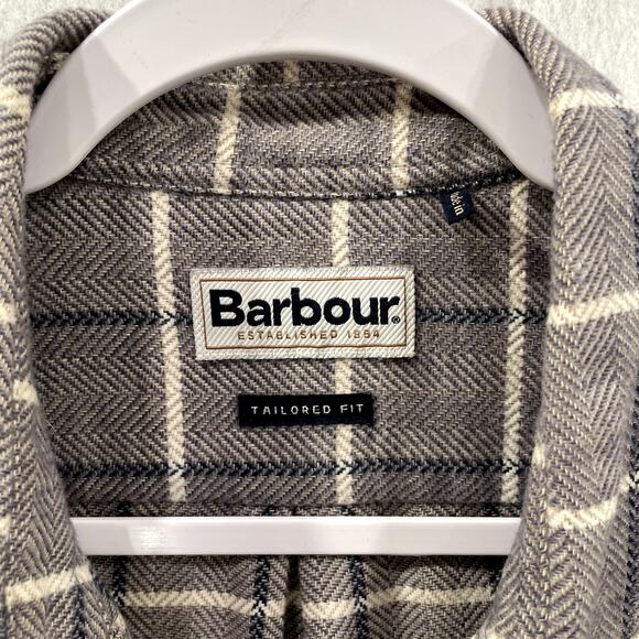 Barbour UK XL US L Gretna Check Shirt Tailored Fit Long Sleeve Cotton Flannel - Picture 13 of 15